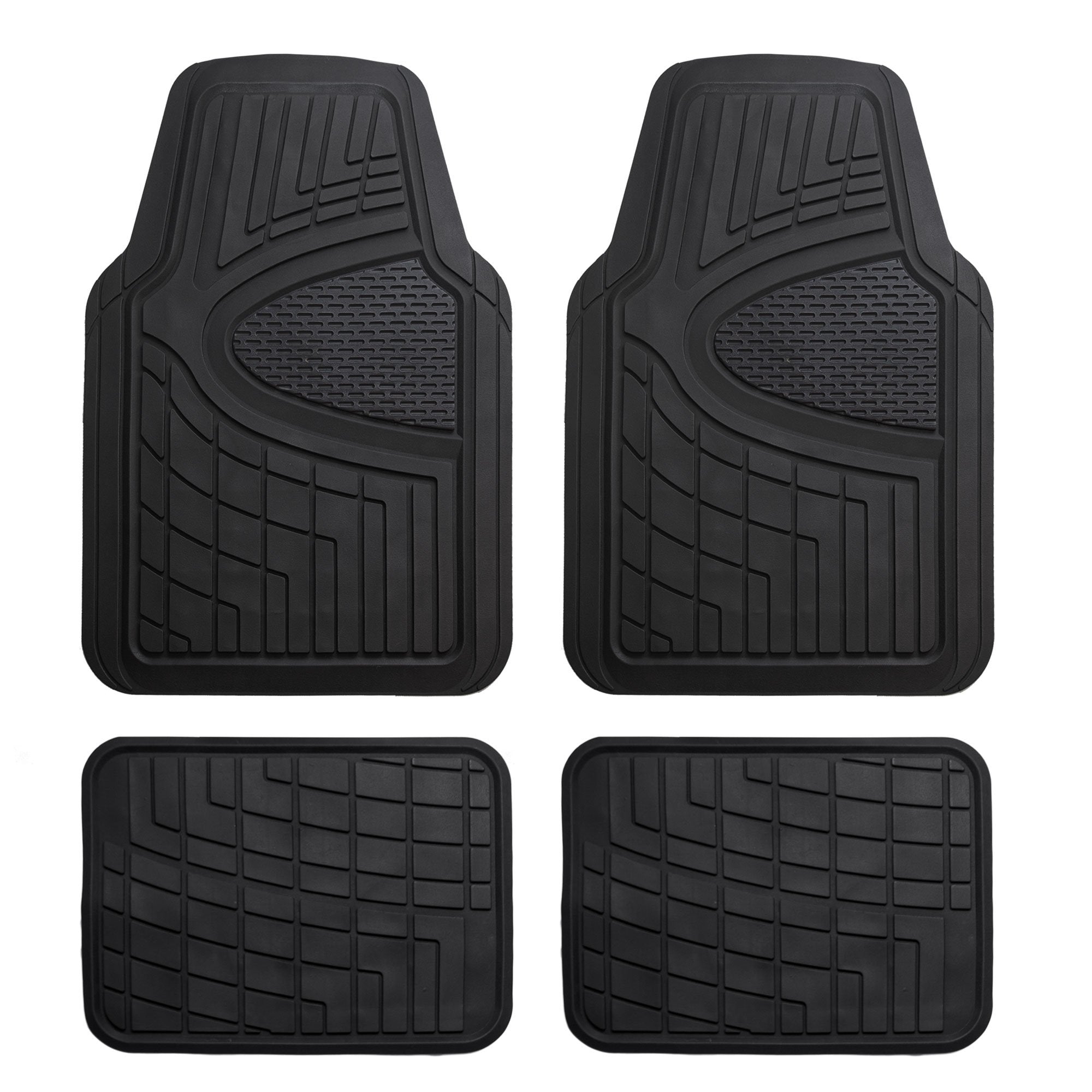 Fh Group Automotive Floor Mats - Heavy-Duty Rubber Floor Mats For Cars, Universal Fit Full Set, Climaproof & Trimmable Floor Mat