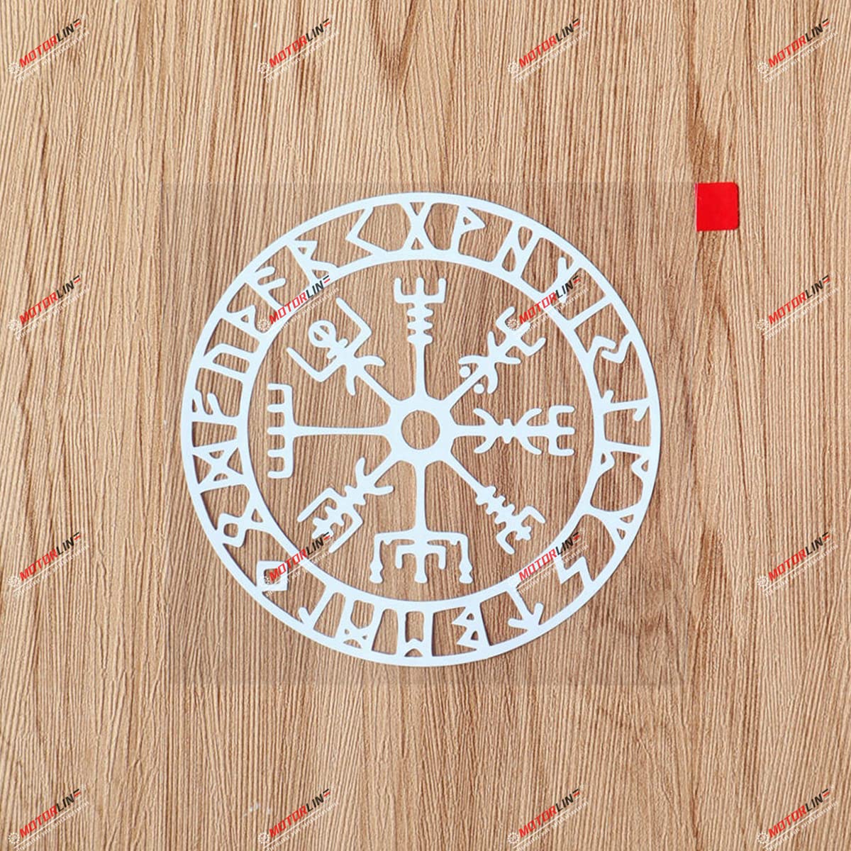 6'' White Vegvisir Viking Runic Compass Decal Sticker Viking Odin Norse Vinyl