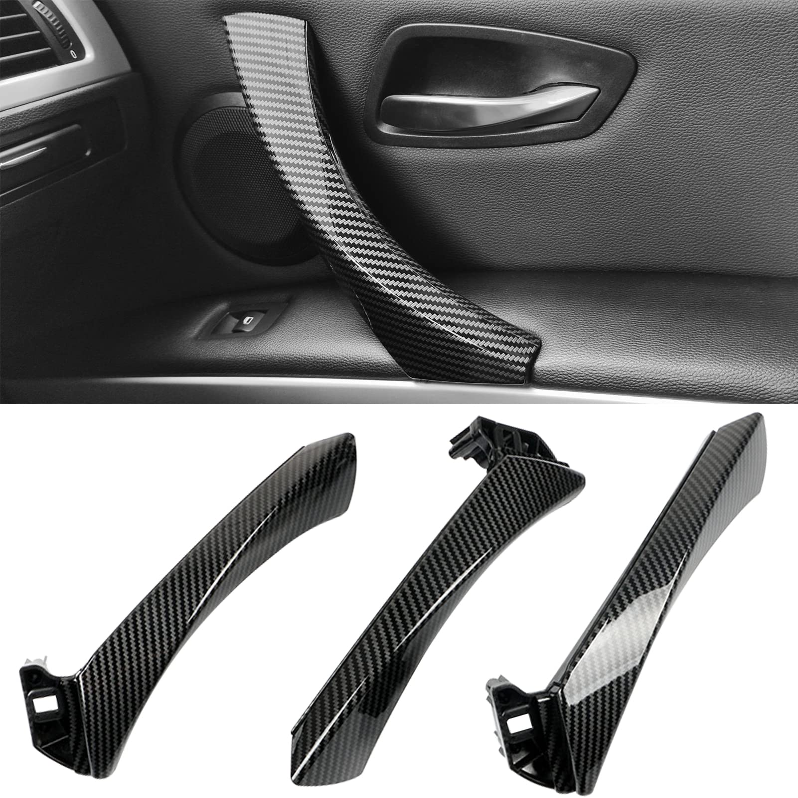 Jaronx Compatible With Bmw 3 Series Door Handle E90/E91/E92/E93 2004-2011, 6Pcs Door Pull Handle Replacement Left/Right Interior