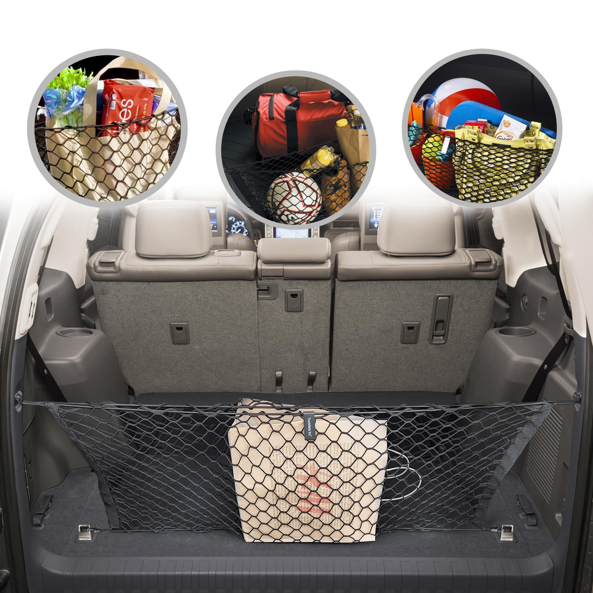 Envelope Style Automotive Elastic Trunk Mesh Cargo Net For Lexus Gx460 2010-2023 - Premium Trunk Organizers And Storage - Luggag