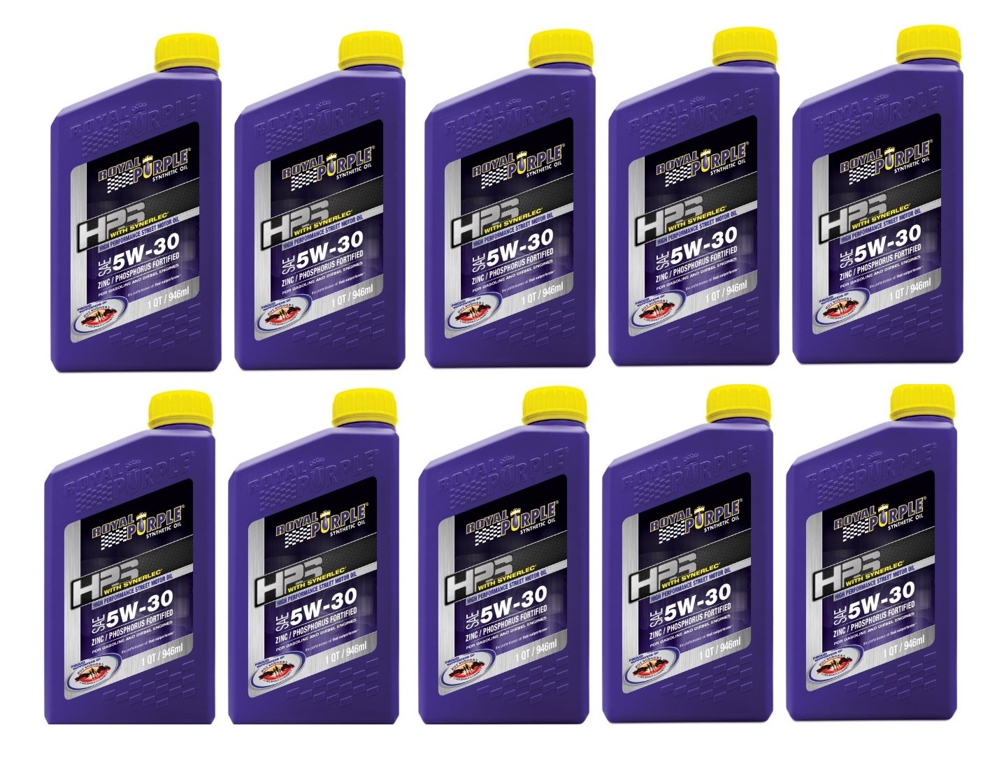 Royal Purple 31530 Case Of 10 Hps 5W-30 Synthetic Motor Oil With Synerlec Additive Technology 1 Quart