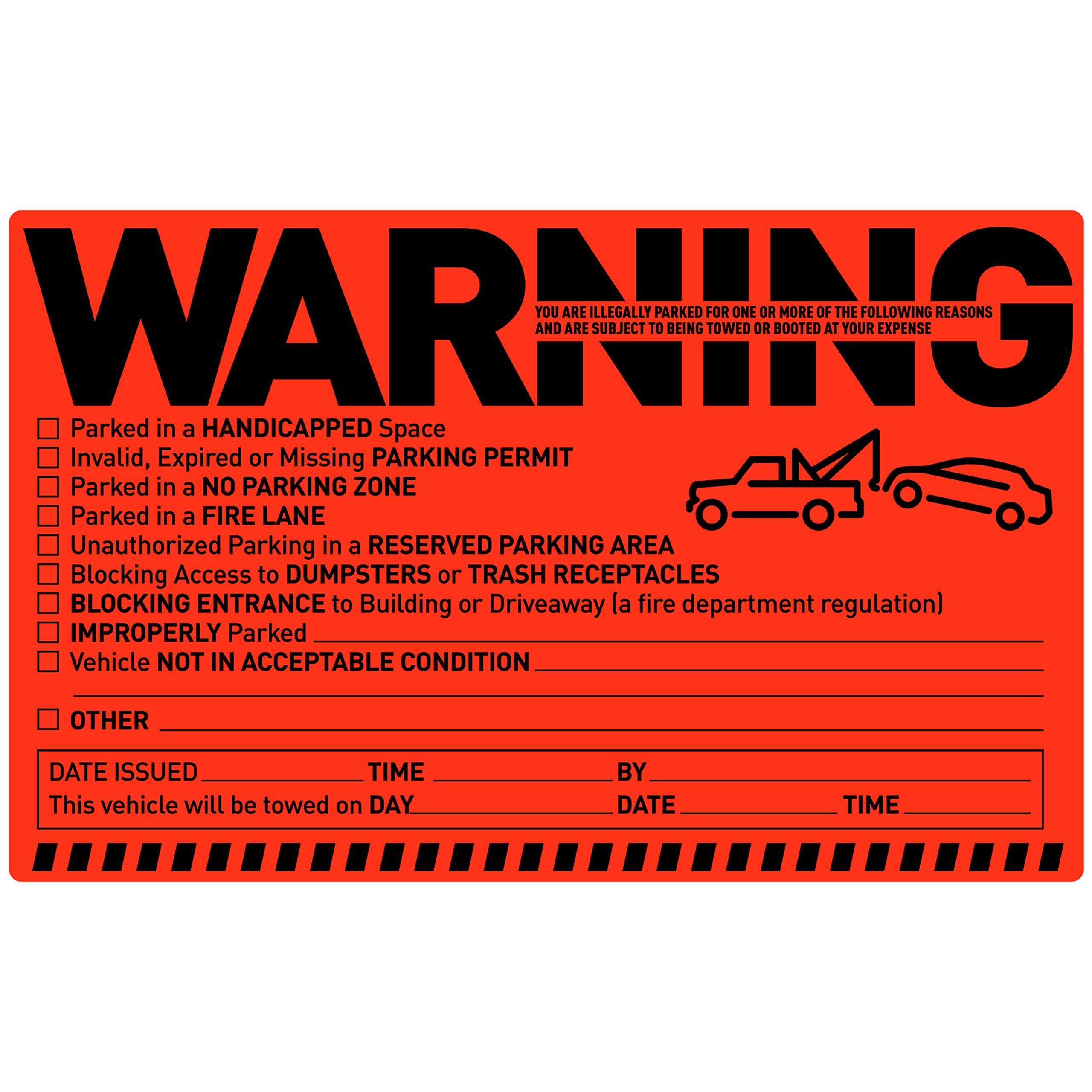 Easykart Labels 50 Parking Violation Stickers Notice Parking Violation Stickers Tow Stickers For Car Vehicle Private Parking War