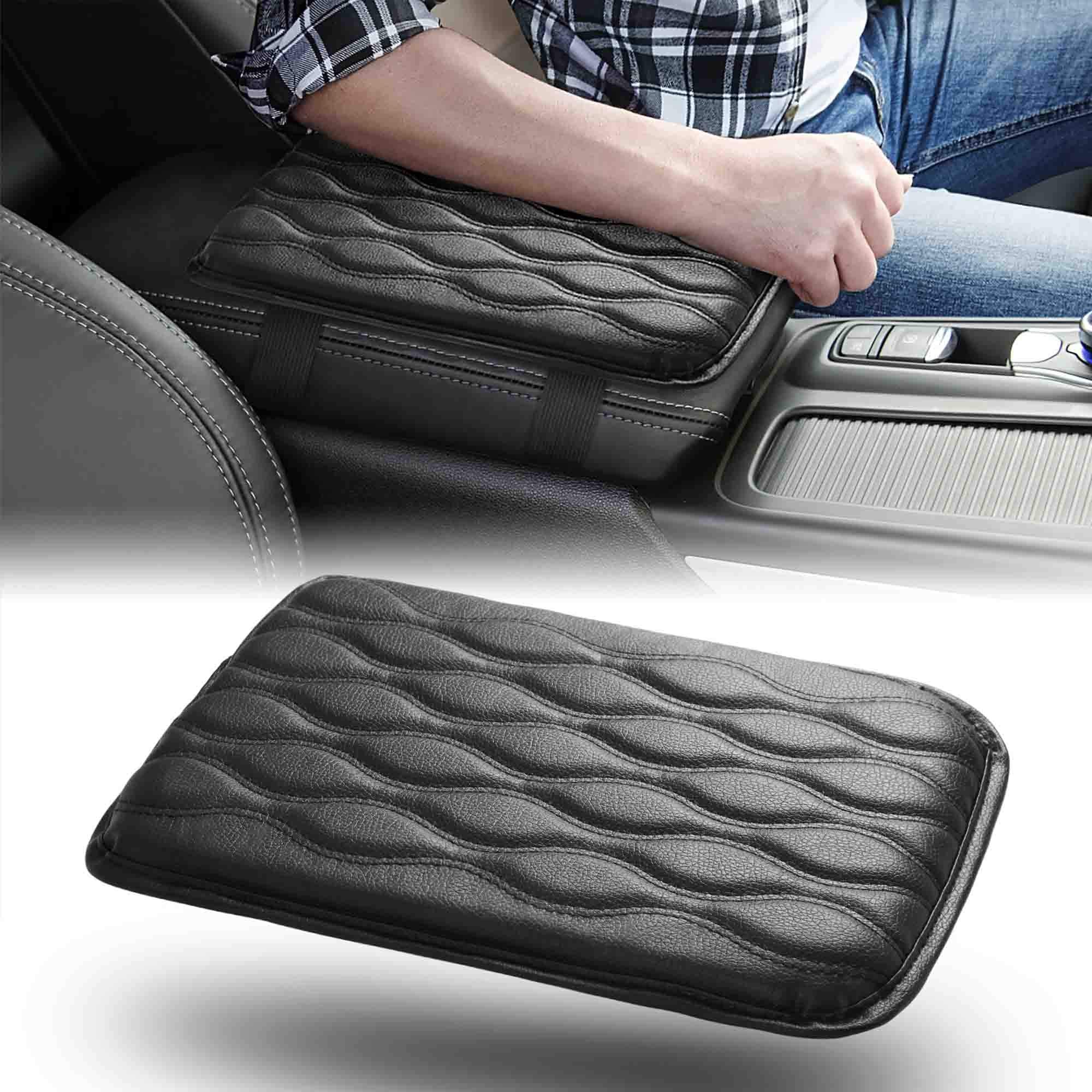 Winka Center Console Cover, Waterproof Pu Leather Auto Armrest Cushion Pad For Vehicle, Suv, Truck Car Accessories Black