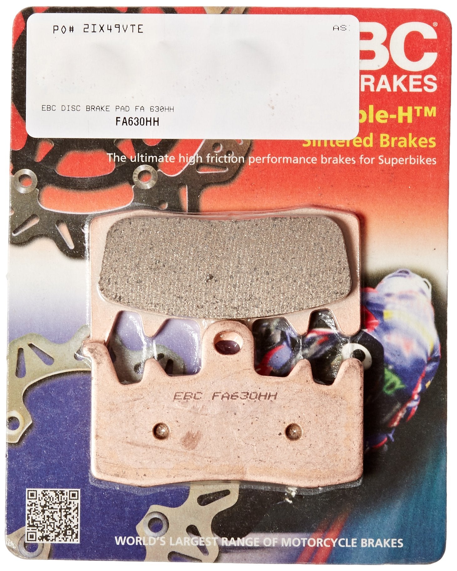 Ebc Brakes Fa630Hh Double-H Series Sintered Disc Brake Pad, Black, 1X1X1