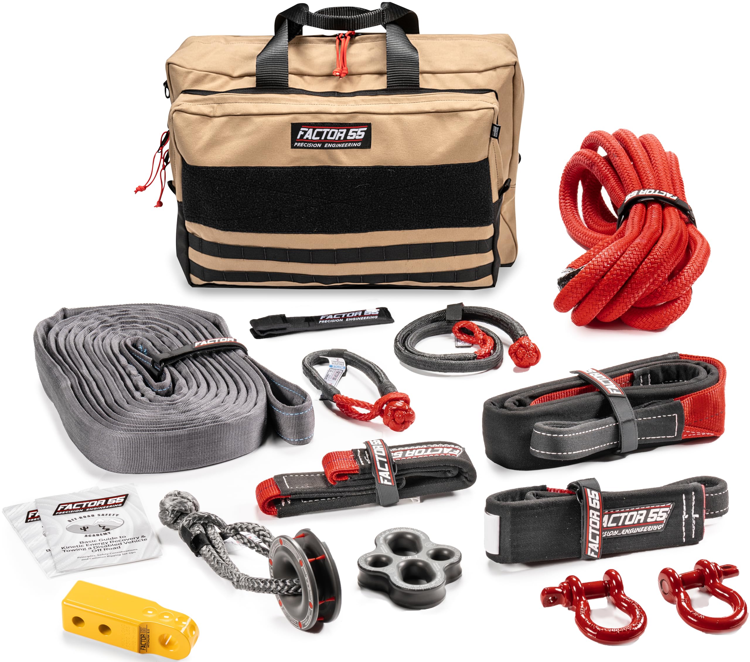 Factor 55 Borah Full Featured Large-Size Recovery Kit For The Advanced Off-Roader With Yellow Hitchlink