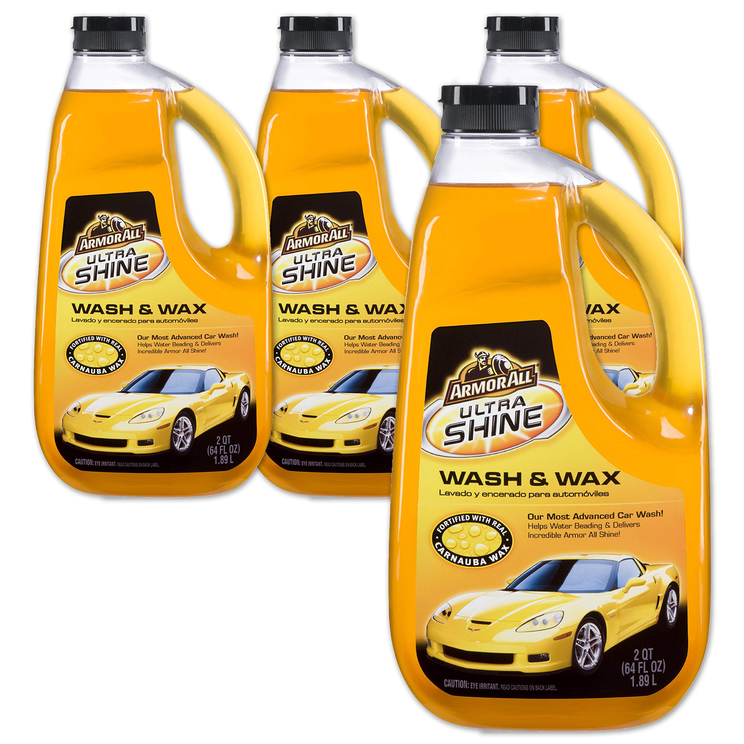 Armor All Ultra Shine Car Wash And Wax, Cleaning For Cars, Truck, Motorcycle, 64 Fl Oz, 4 Pack, 10346