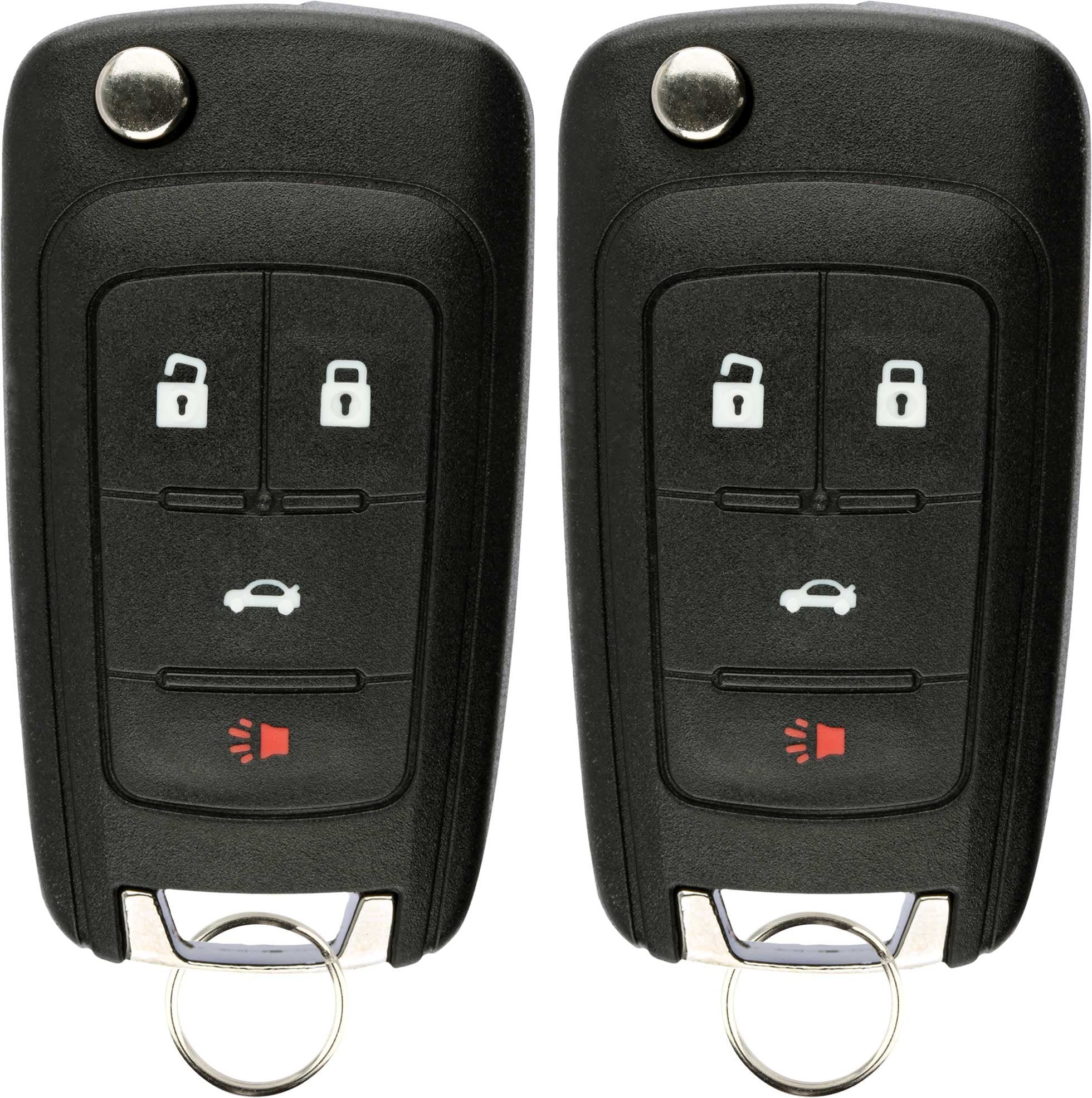 Keylessoption Keyless Entry Remote Control Car Uncut Flip Key Fob Replacement For Oht01060512 (Pack Of 2)