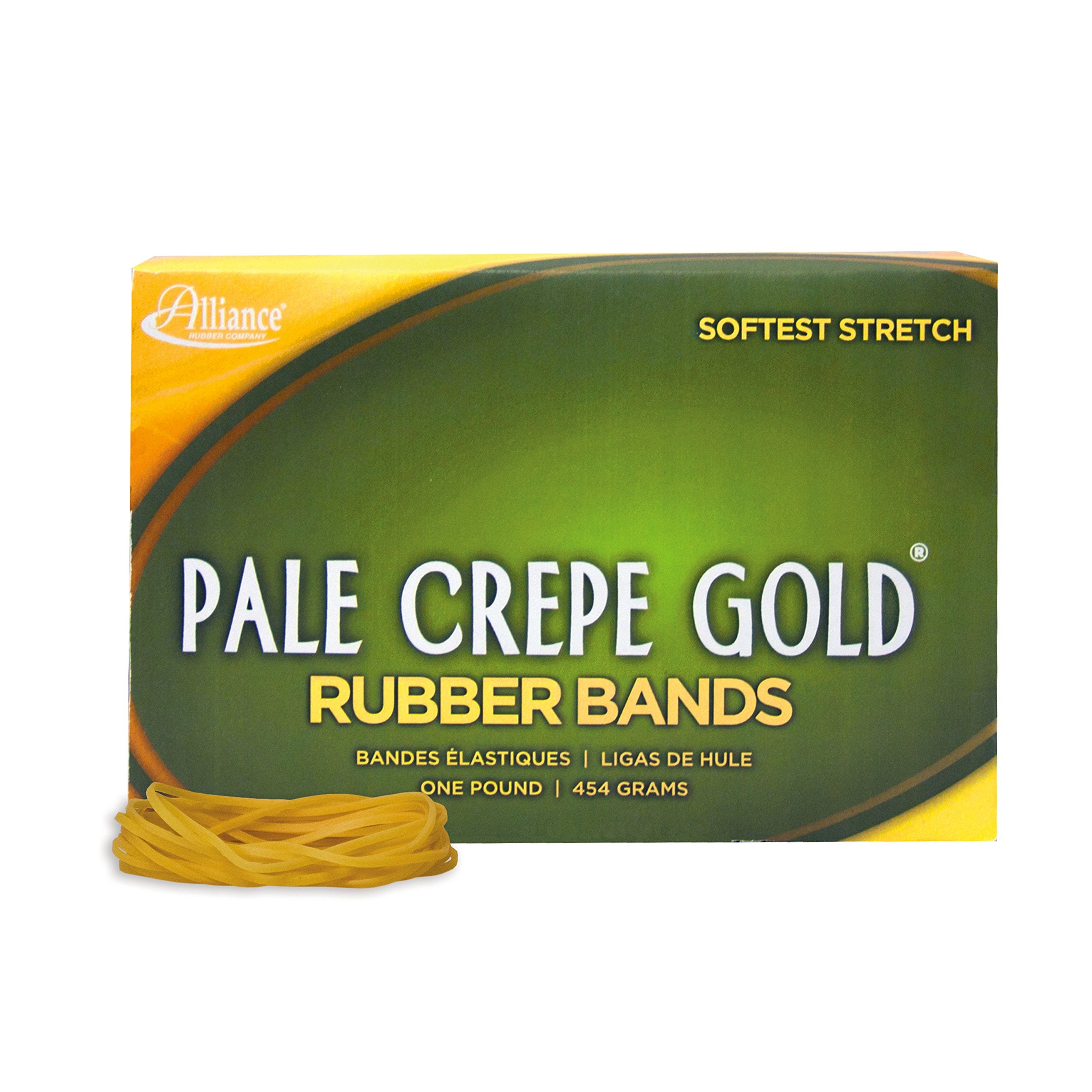Alliance Rubber 20185 Pale Crepe Gold Rubber Bands Size #18, 1 Lb Box Contains Approx. 2205 Bands (3'' X 1/16'', Golden Crepe)