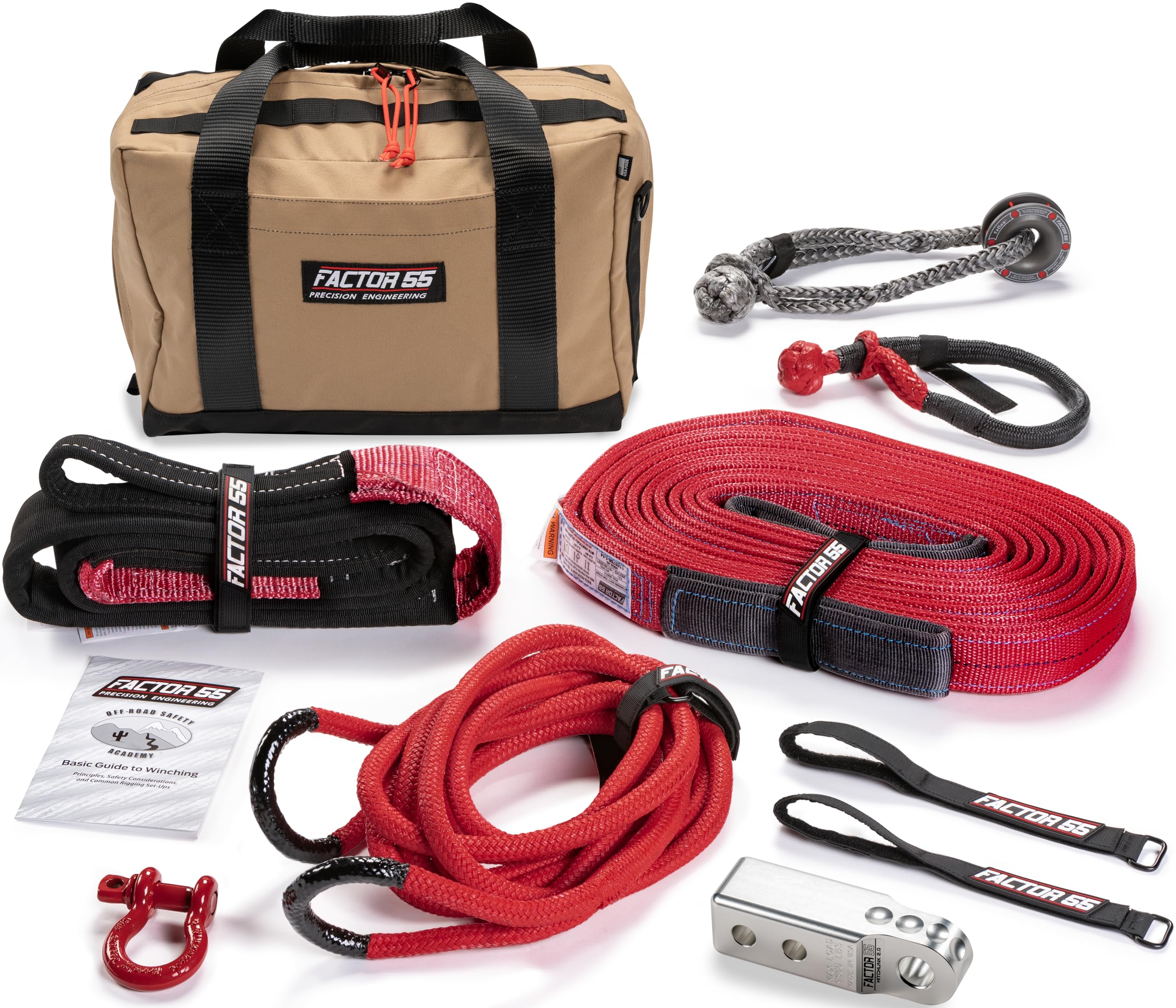 Factor 55 Hemingway Winch Tow Kit For Utv, Full Recovery Kit For All Utvs - Silver