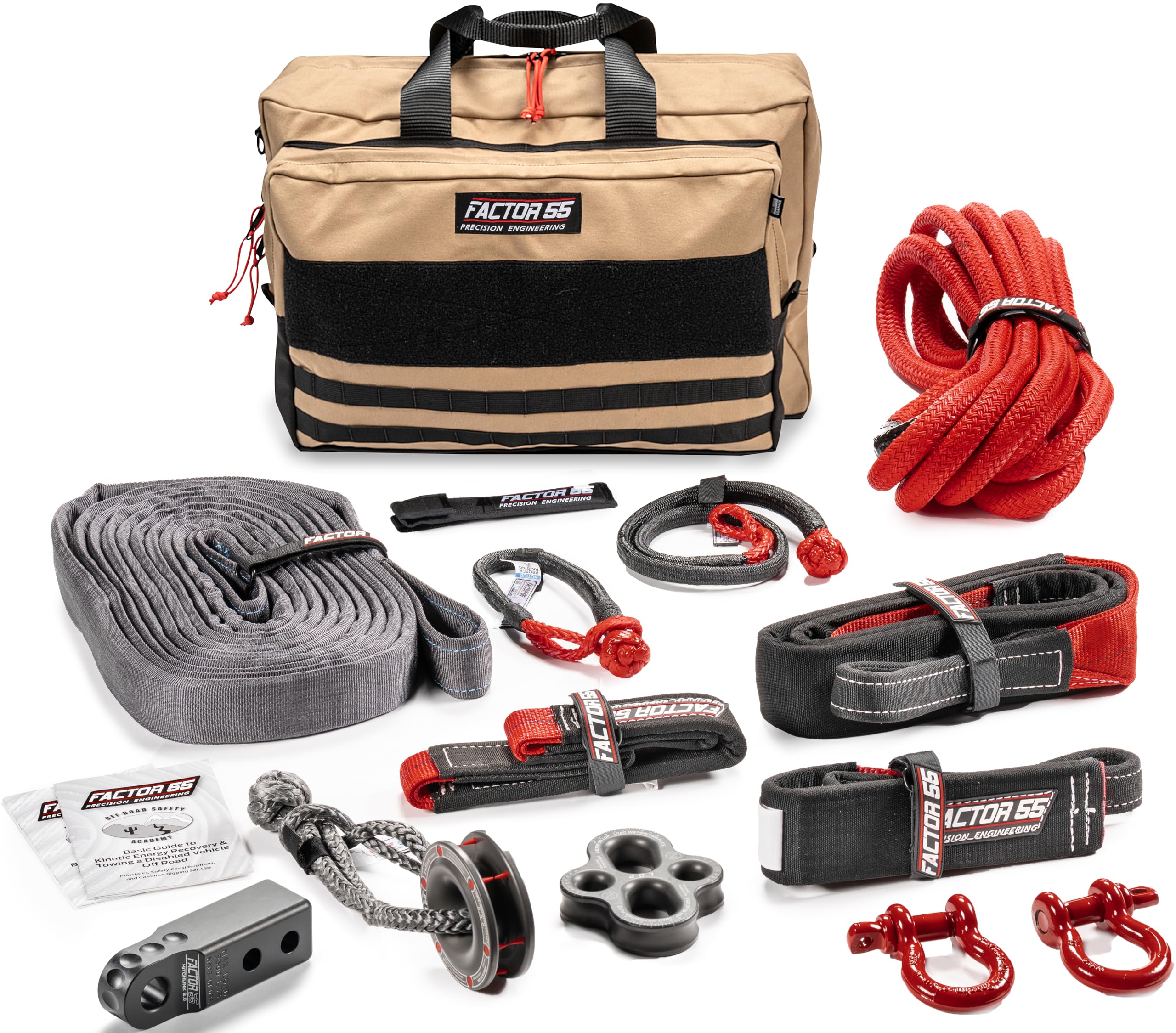 Factor 55 Borah Full Featured Large-Size Recovery Kit For The Advanced Off-Roader With Black Hitchlink