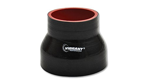 Vibrant Performance 2837 Silicone Straight Transition Connector, Black, 4'' X 4-1/2''