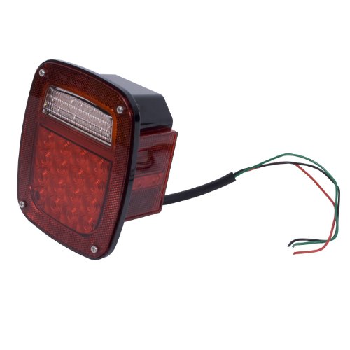 Rugged Ridge 12403.82 Tail Light Assembly, Right, Led; 76-06 Jeep Cj/Wrangler Yj/Tj , Red