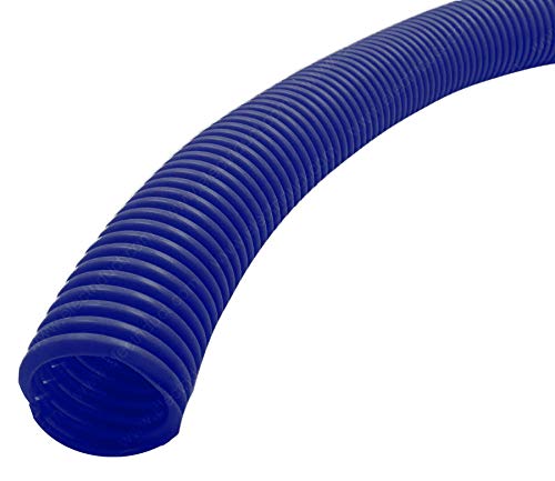 Electriduct Split Wire Loom Tubing Polyethylene Corrugated Flexible Conduit - 1'' Nominal Size - 10 Feet - Blue