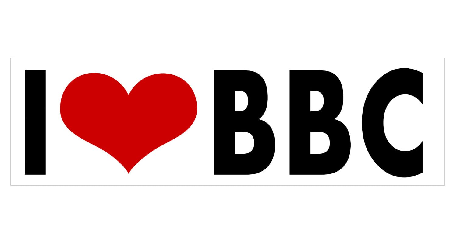 Witnystore I Love Bbc 8'' Long Black Letters On White Sticker - Multisurface Uv Water Resistant Durable Waterproof Funny Adult H