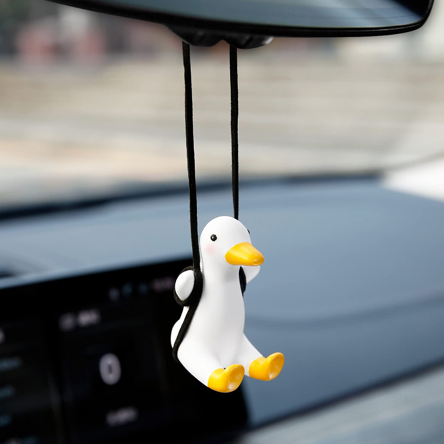 Ygmoner Super Cute Swinging Duck Car Mirror Hanging Ornament Car Interior Accessories (Duck), Right