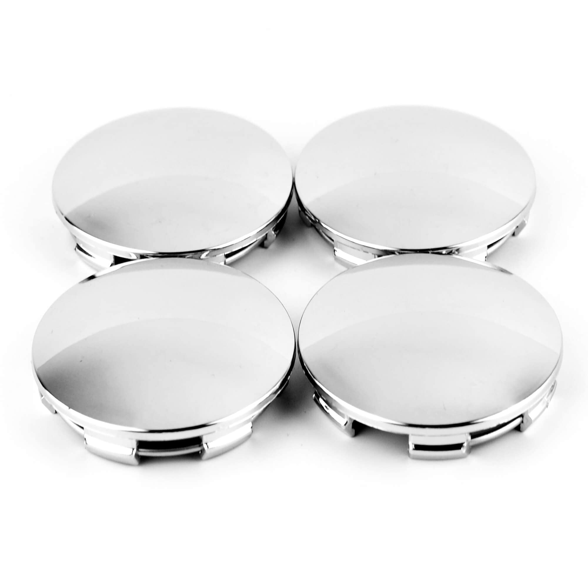 65Mm(2.54In)/61Mm(2.38In) Chrome Silver Car Wheel Center Hub Caps Set Of 4 For Vossen Cv3 Cv5
