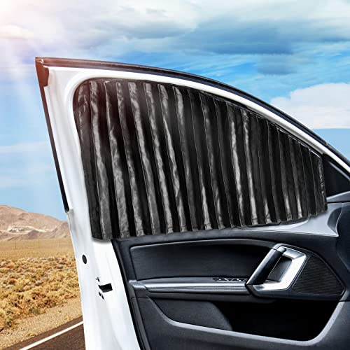 Zatooto Car Side Window Sun Shades - Front Privacy Magneic Black 2 Pcs Automotive Covers - Sunshades Curtain Prevent Glare And U