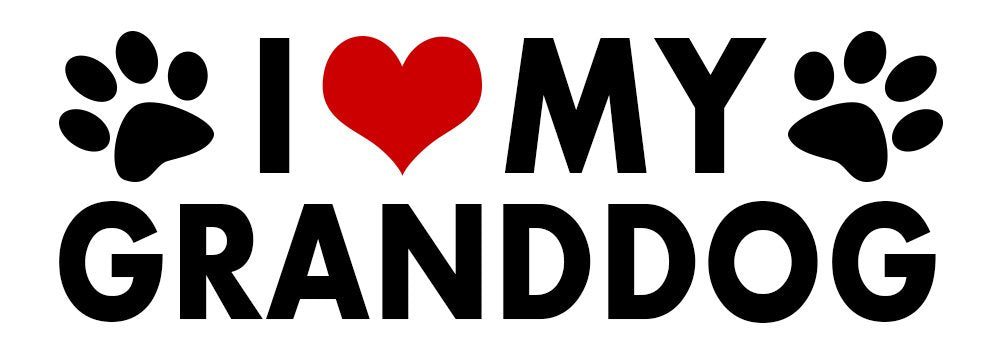 Witnystore I Love My Granddog Sticker - Multisurface Decal - Durable And Waterproof Dog Lover Stickers For Cars Trucks Rvs Windo