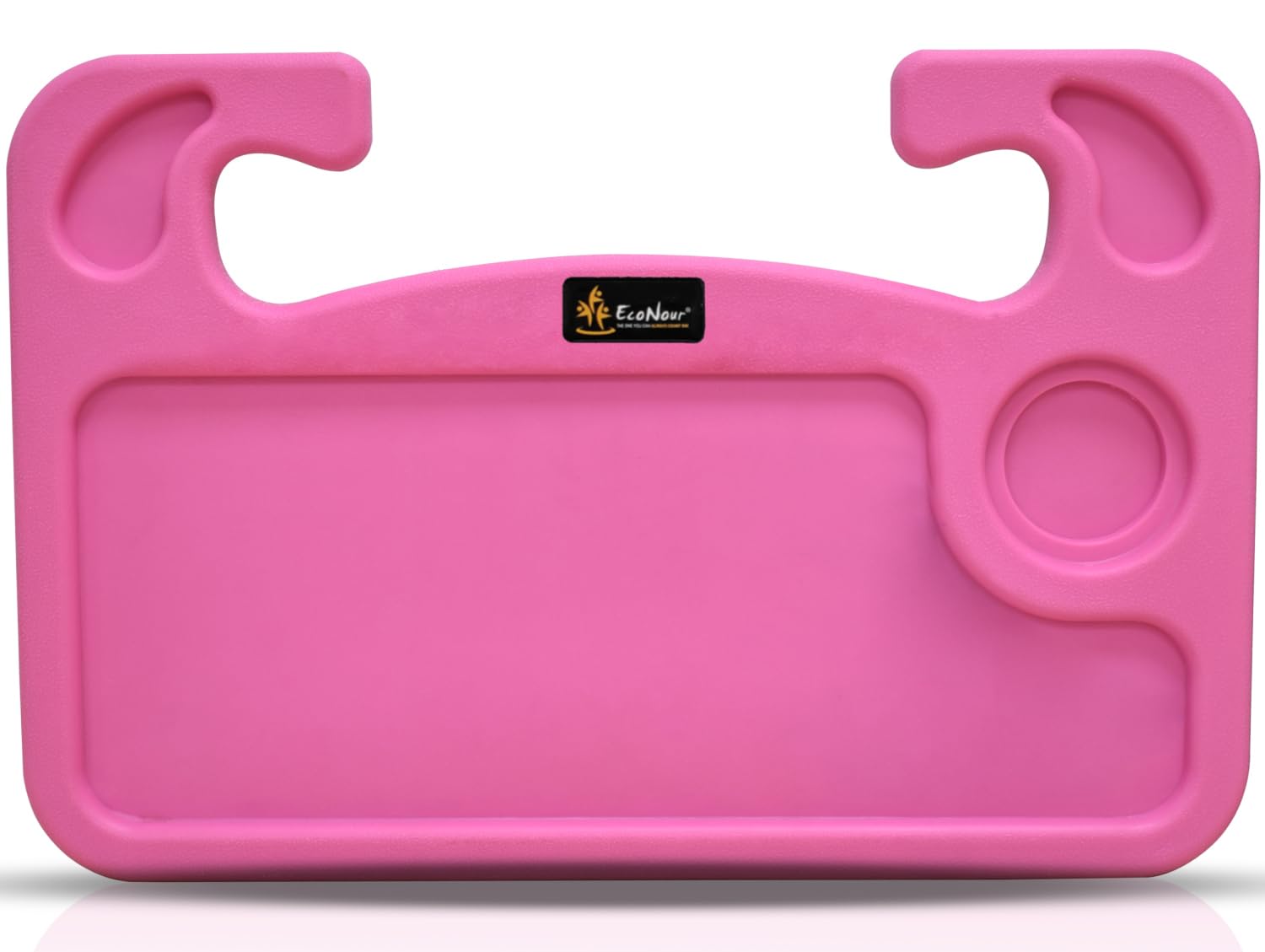 Econour 2 In 1 Car Steering Wheel Desk | Steering Wheel Tray For Laptop And Food | Pink Car Table Tray For Eating With Drinks Ho