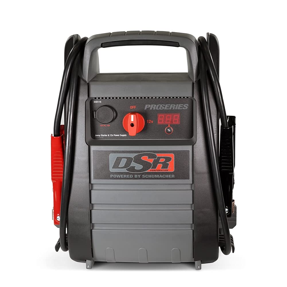 Schumacher Dsr116 Dsr Proseries Rechargeable Pro Jump Starter - 12V - Works With Gas And Diesel Vehicles - Includes Dc/Usb Power