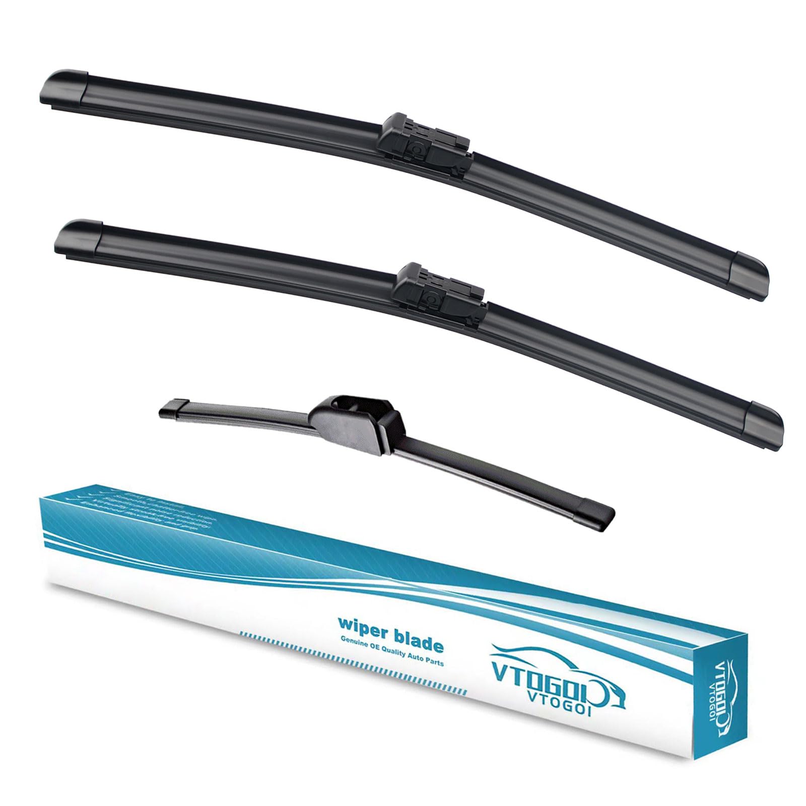 Vtogoi Wiper Blades With Rear Wiper Blades Set For 2018-2022 Jaguar F-Pace,Automotive Replacement Windshield Wiper Blades, That