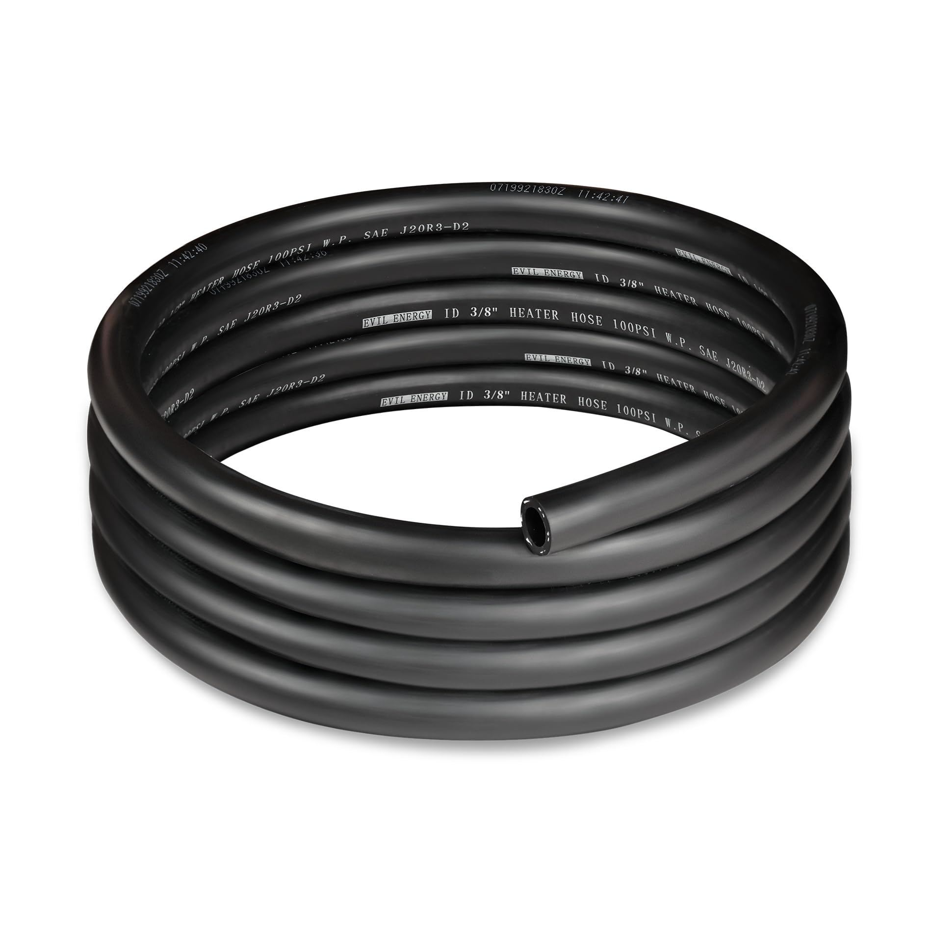 Evil Energy 3/8'' Heater Hose Coolant Radiator Straight 100Psi Sae 20R3 10Ft Black
