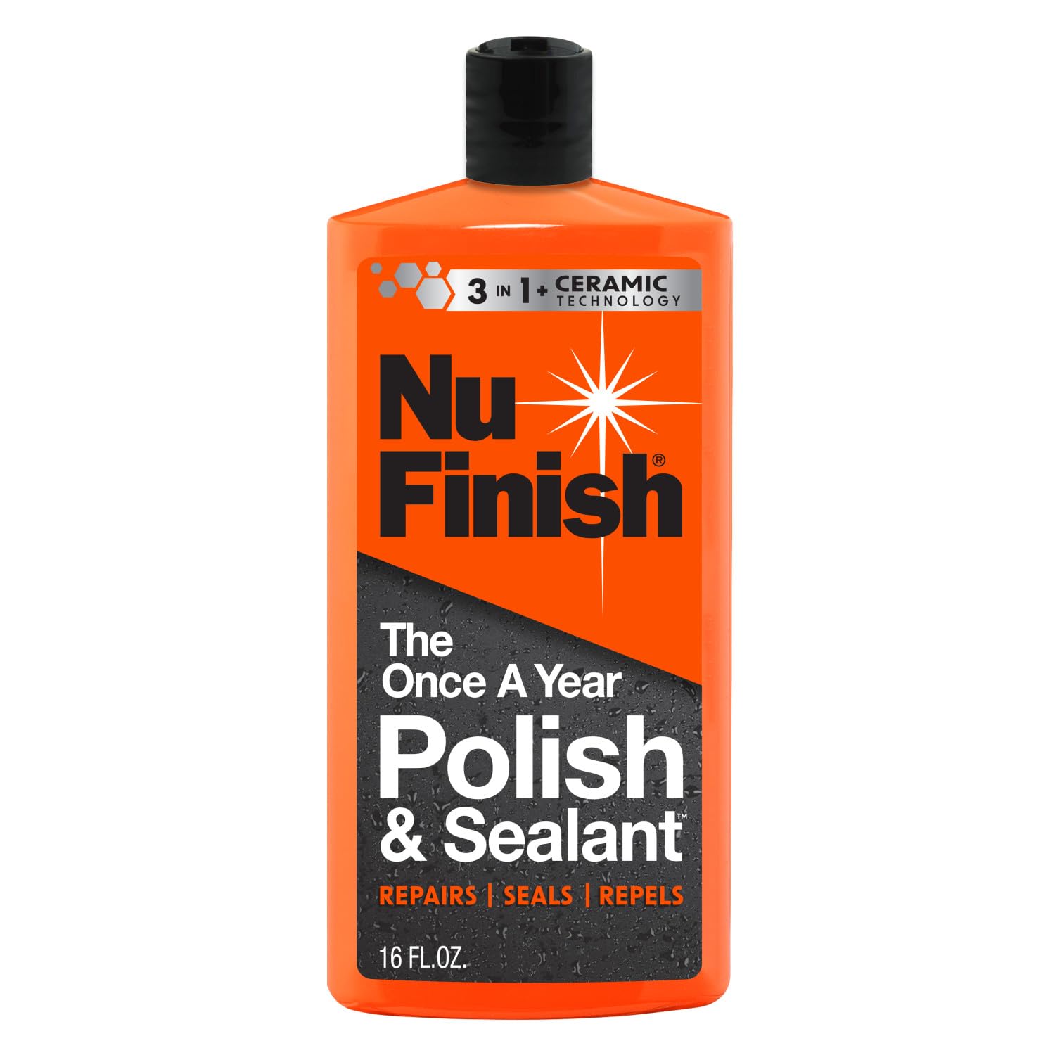 Nu Finish Once A Year Polish And Sealant, Car Polish And Paint Sealant With 3-In-1 Ceramic Technology To Repair, Seal And Repel,