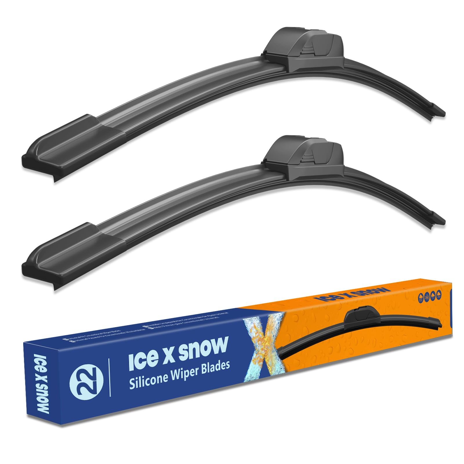 Silicone Wiper Blades 22 Inch 2 Pack Replacement For 2024-2009 Ford F-150, 2022-2008 Expedition,2006-1999 Chevy Silverado,13-06
