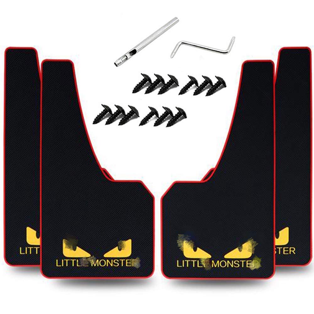 Yunm 4 Pcs Car Rubber Mudguard Mud Flaps Splash Guards Rubber Mudguard For Sports Mud Flaps Guards Splash Front And Rear Univers