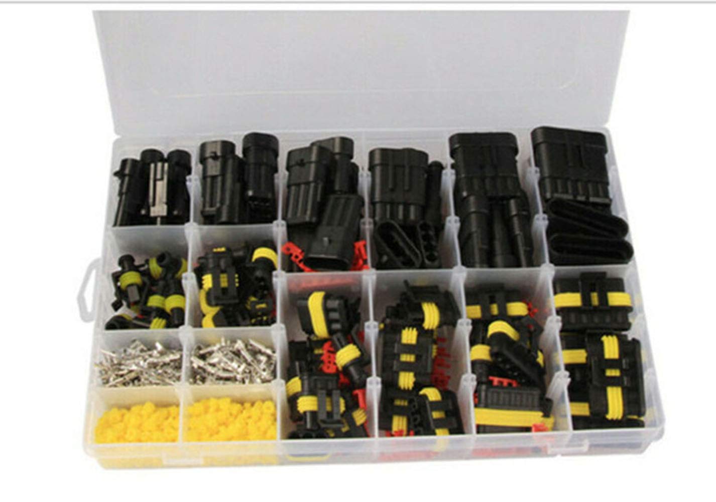 Dododiy, 708Pcs Waterproof Car Electrical Wire Connectors Terminals Assortment Kit 1 2 3 4 5 6 Pin Way Terminal Connector Plug F