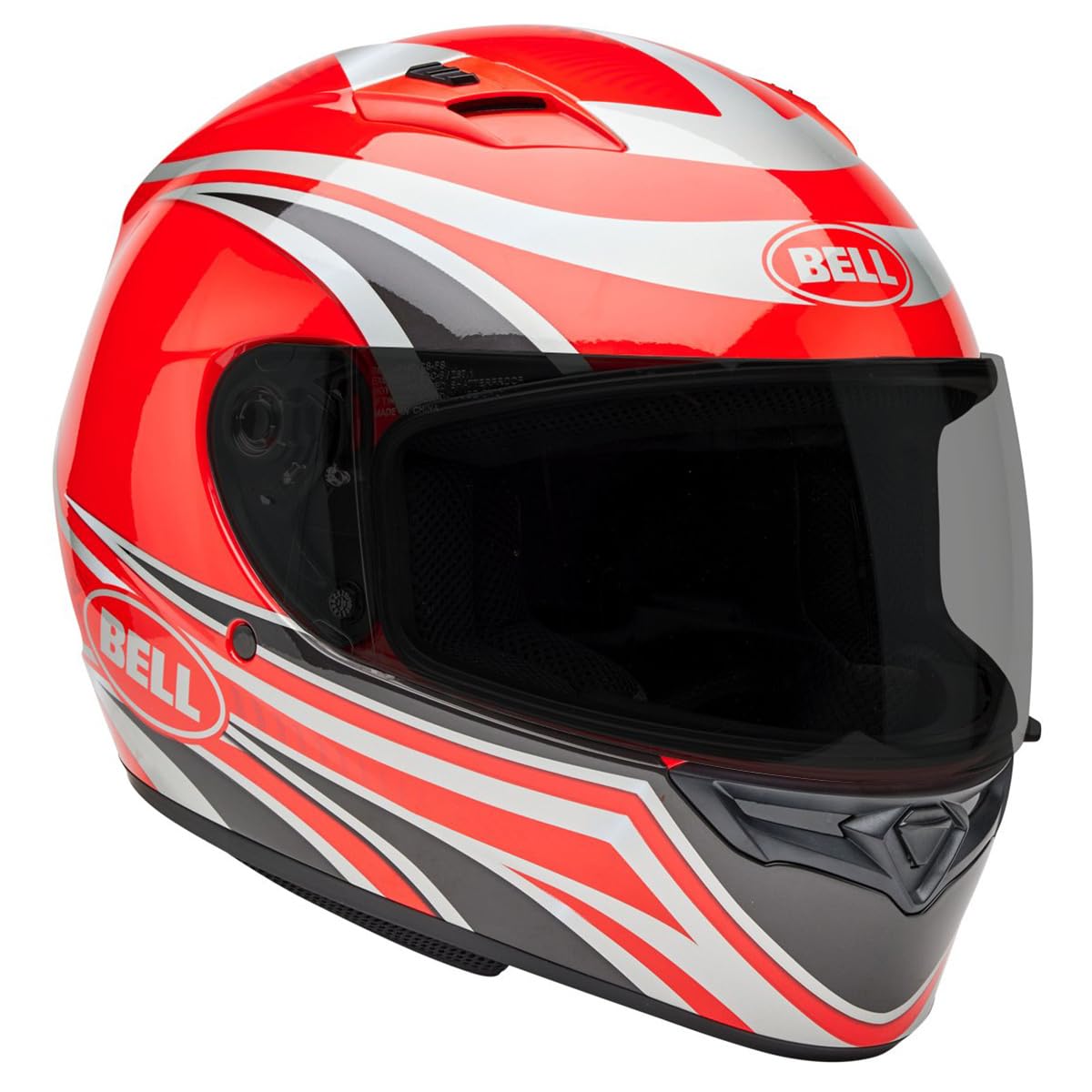 Bell Qualifier Full-Face Motorcycle Helmet (Gloss Conduit Charcoal/Candy Red - Medium)