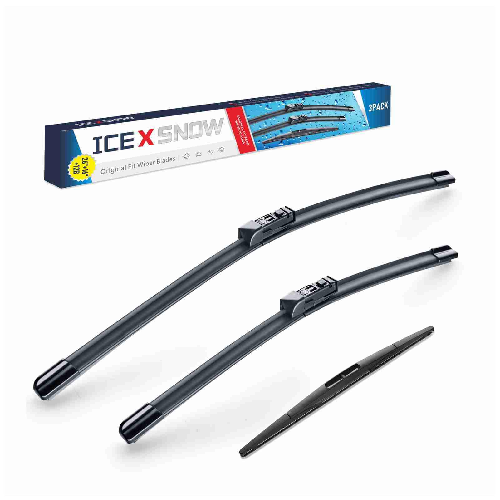 3 Wipers 26''/16''/12'' Windshield Wiper Blades Replacment For Subaru Crosstrek 2021 2020 2019 2018 Impreza 2021 2020 2019 2018