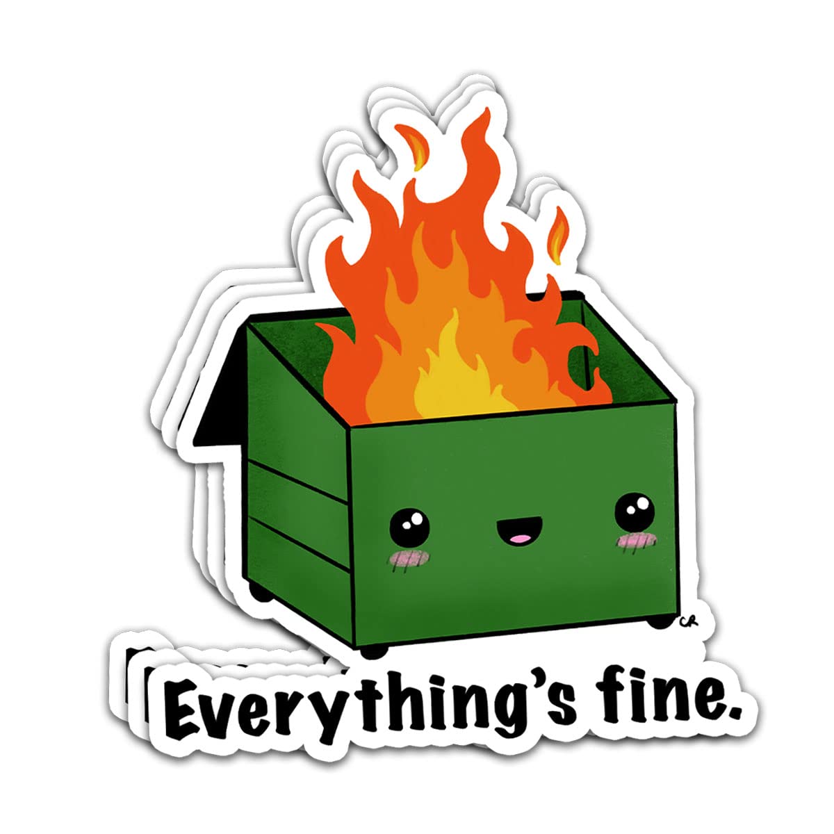 3 Pcs - Funny Dumpster Fire Meme Sticker 3X4 Inch, I'M Fine It'S Fine Everything Is Fine Gifts For Coworkers, Friends, Laptop Bo
