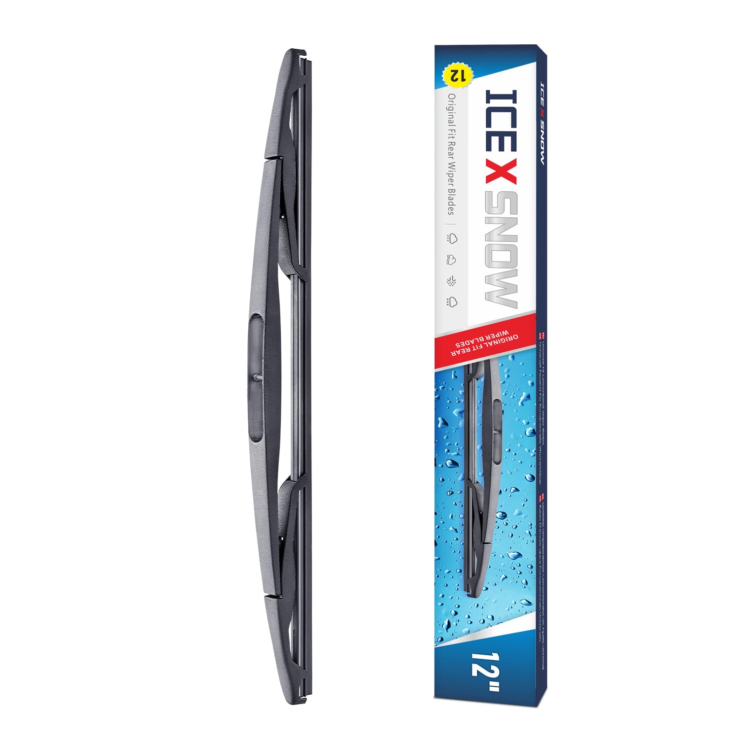 12'' Rear Wiper Blade Replacement For Ford Escape 2012-2008 Flex 2019-2009 Jeep Wrangler 2017-2007 Chevy Tahoe 2014-2007 Enclave