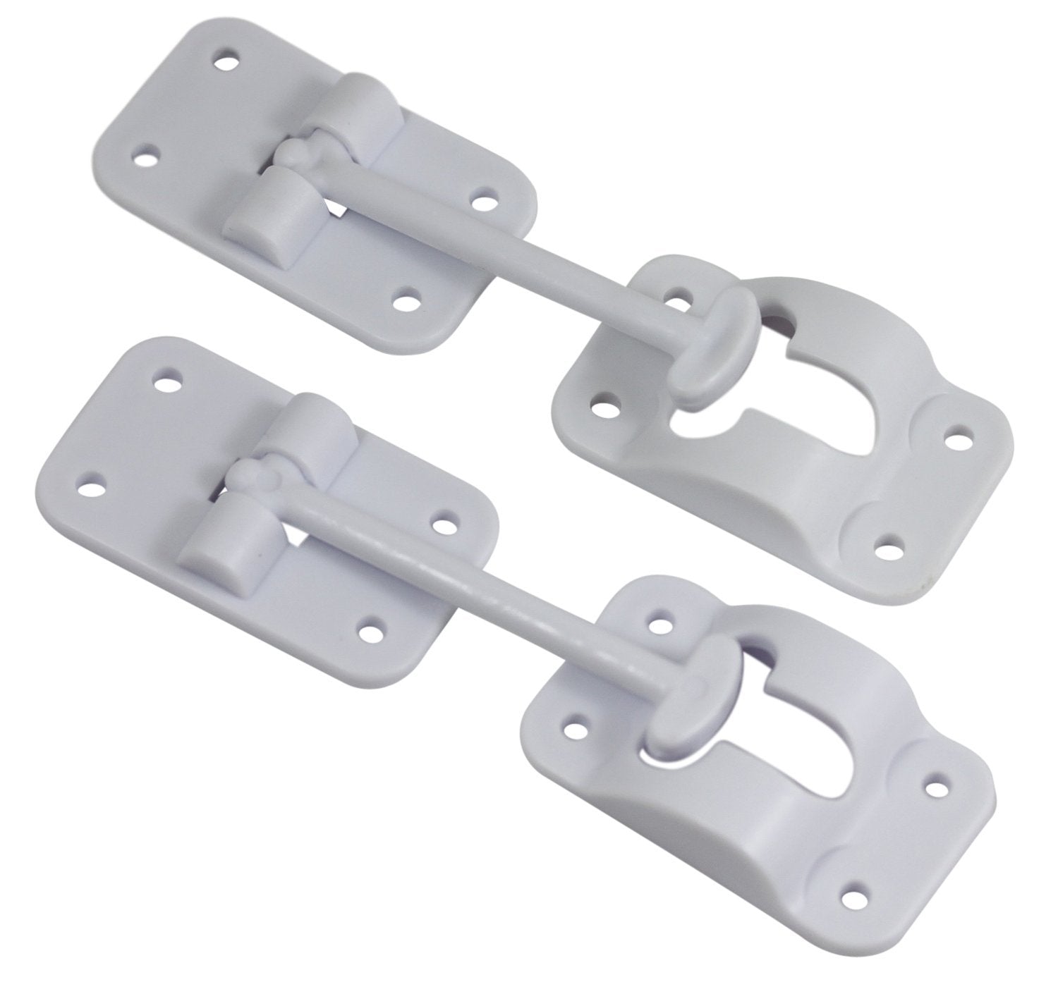 H. Bowes 2 Pack: Rv T-Style Door Holder Catch 3-1/2'' For Latch Holder Camper Trailer Cargo Hatch White