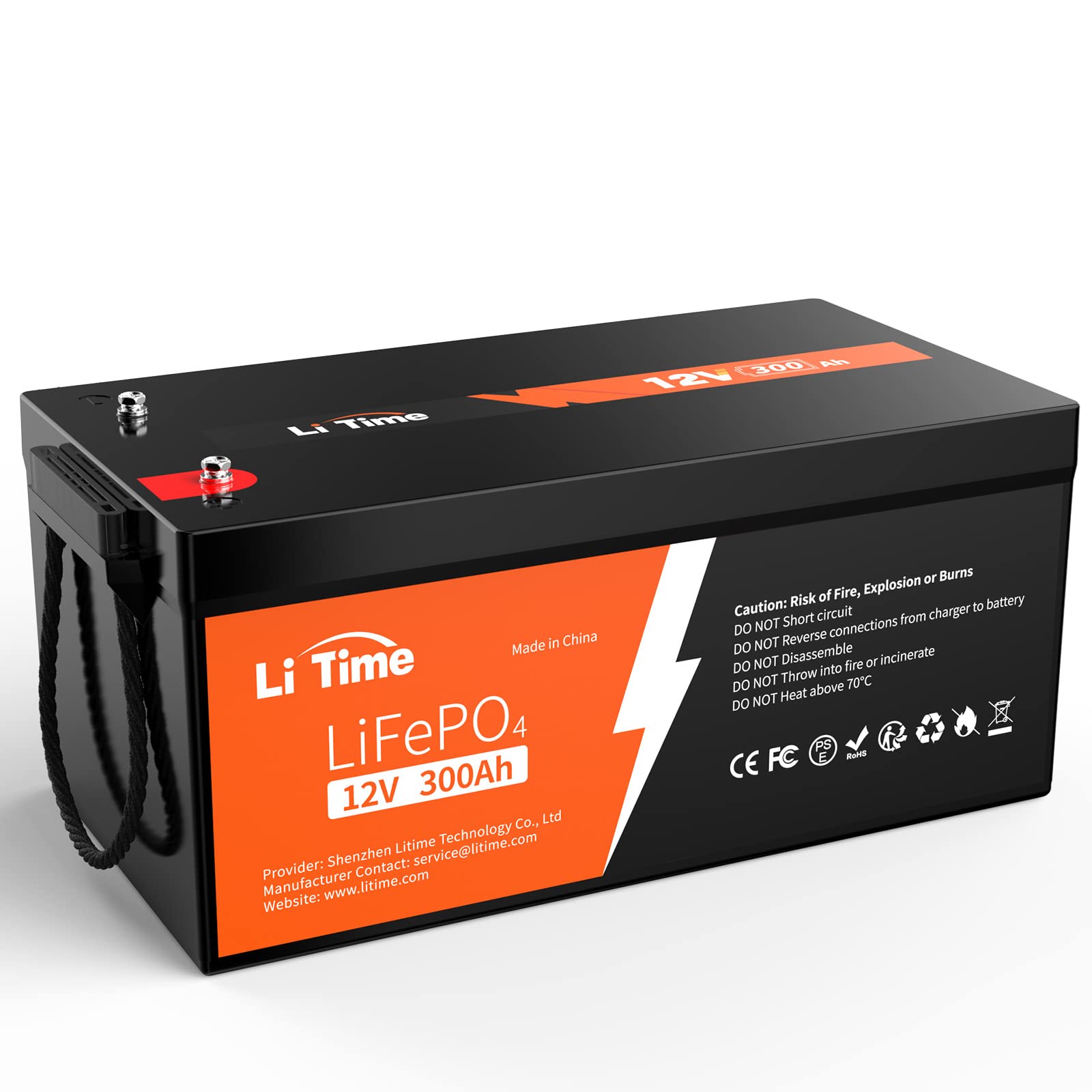 Litime 12V 300Ah Lifepo4 Battery, 200A Bms Rechargeable Lithium Battery With Up To 15000 Cycles, 3840Wh -Higher Energy Density,