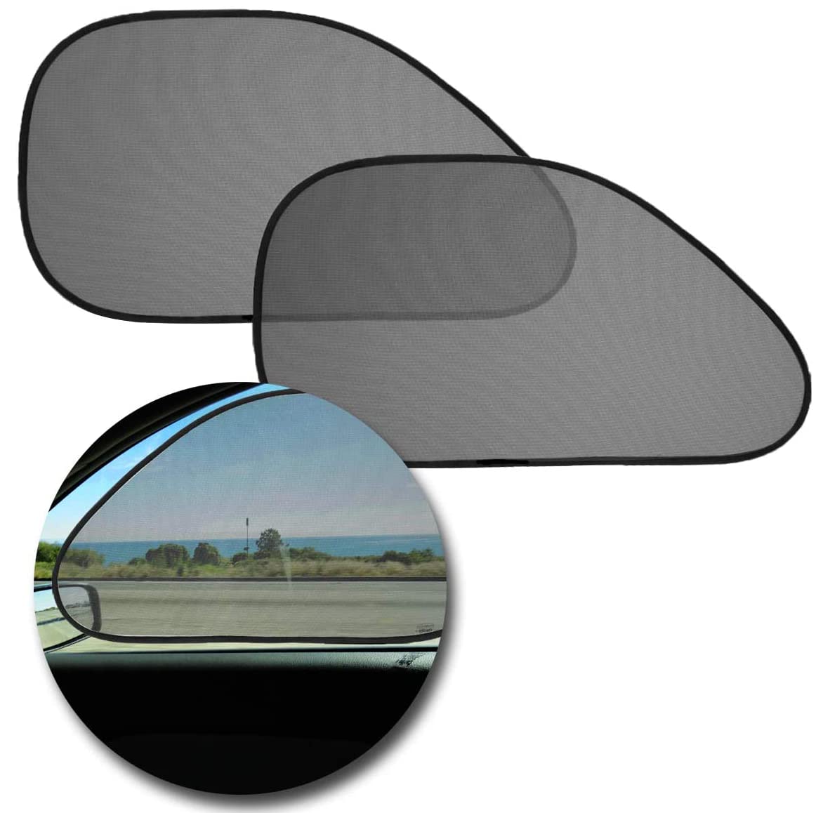 Vaygway Baby Window Sun Shade- Car Accessories Side Sun Visor- Kids Pets Seat 2 Pk- Sun Glare Uv Rays Protection