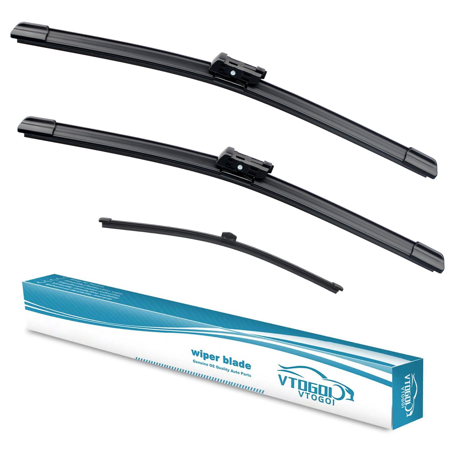 Vtogoi Wiper Blades With Rear Wiper Blades Set For 2015-2018 Audi Q3,Automotive Replacement Windshield Wiper Blades, That Meet O