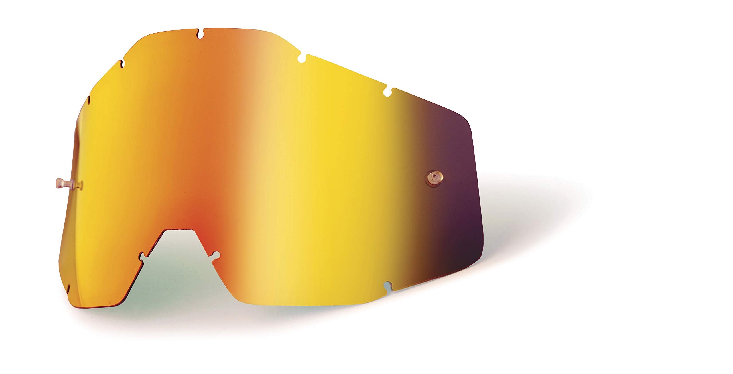 100% Goggle Replacement Lens - Racecraft 1, Accuri 1, Strata 1 Compatible (Anti-Fog-Red Mirror/Smoke)