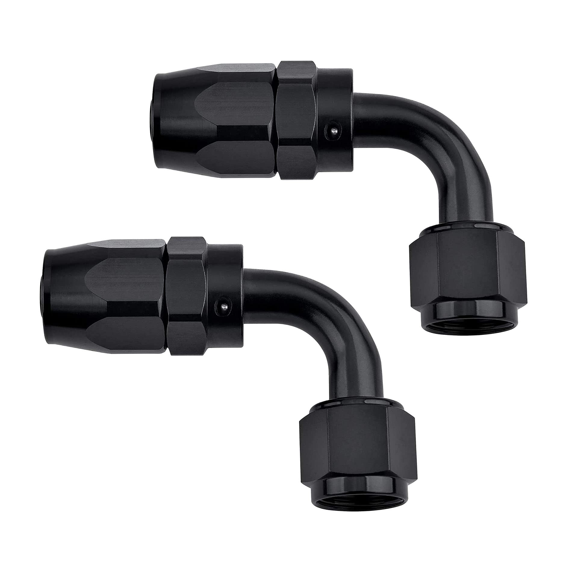 Evil Energy 10An Hose End Fitting 90 Degree Swivel For Cpe Braided Hose Black 2Pcs