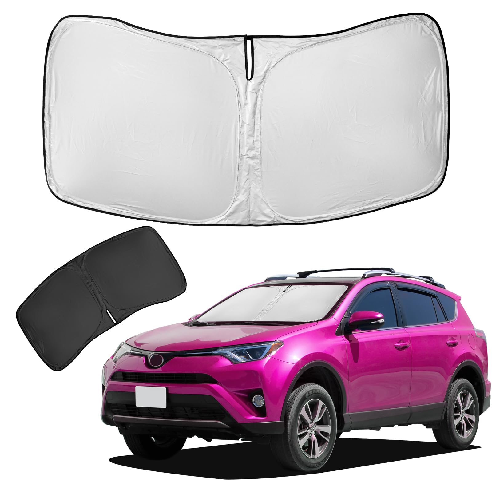 For 2025 Toyota Rav4 Sun Shade Sunshade Windshield Cover 4-Layers Front Window Shade For Rav4 2019-2024 2025 Custom Fit Sun Viso