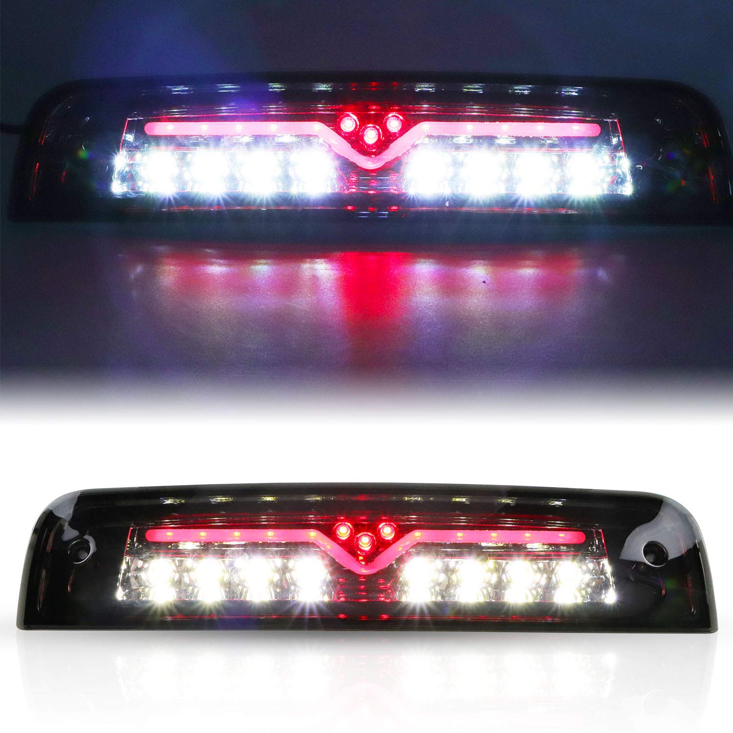 Tresound For 2009-2017 Dodge Ram 1500 2500 3500 3Rd Third Brake Light Cargo Light Led High Mount Lamp (Smoked)