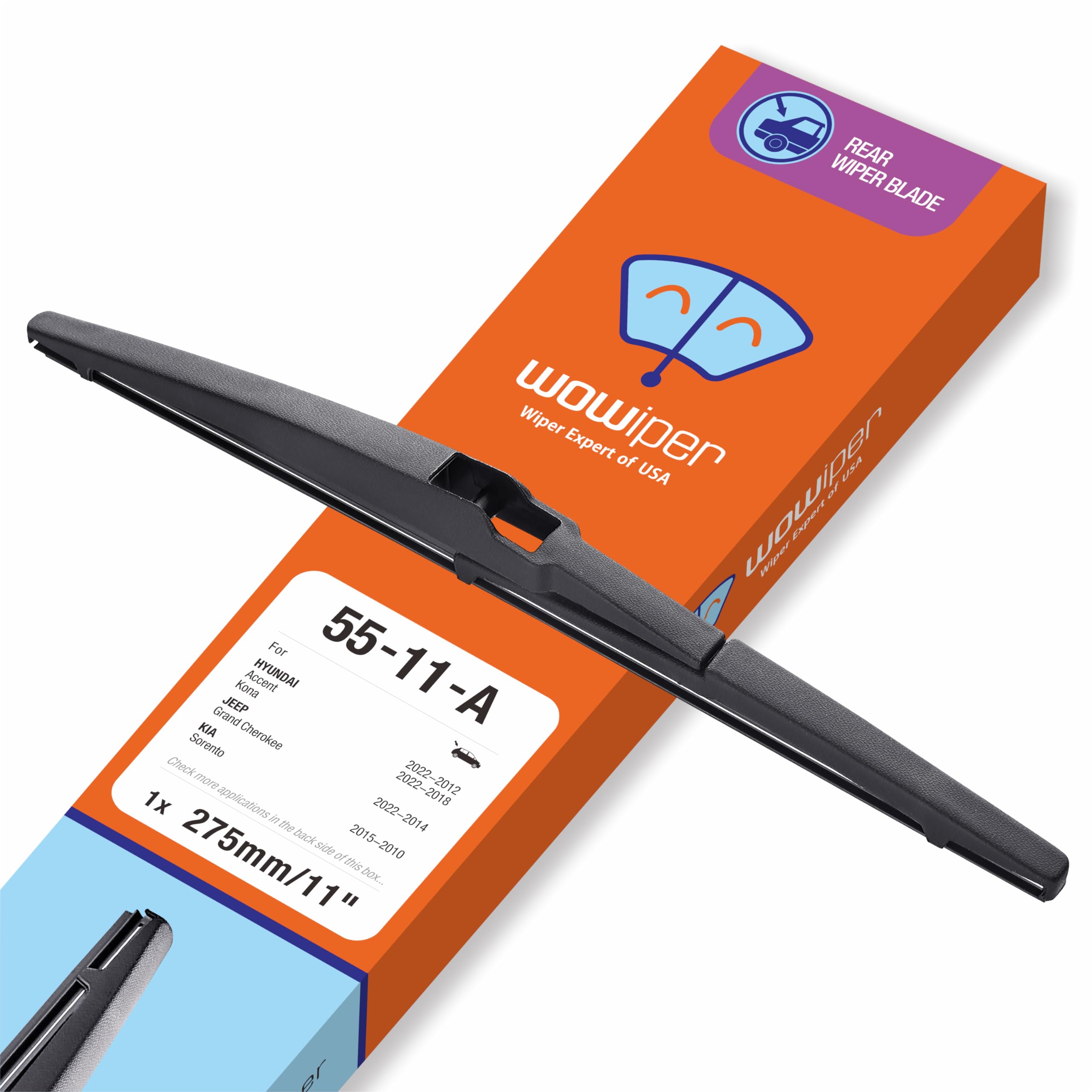11 Inch (11-A) Rear Wiper Blade Replacement For Jeep Grand Cherokee 2022-2014 /Toyota Matrix 2008-2003/Kia Rio 22-12 Sorento 15-