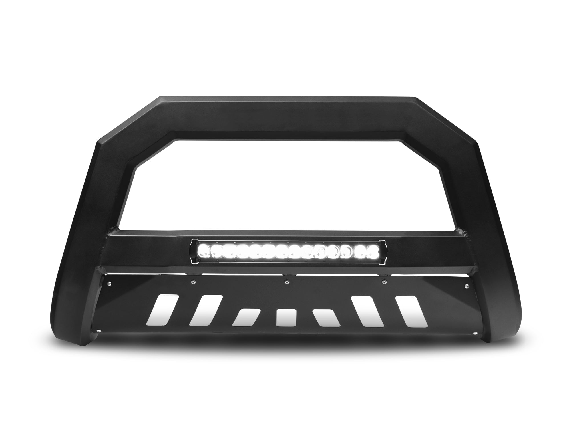 Armordillo 1999-2006 Chevy Silverado 2500/3500 Ar Series Bull Bar W/Led - Matte Black W/Aluminum Skid Plate
