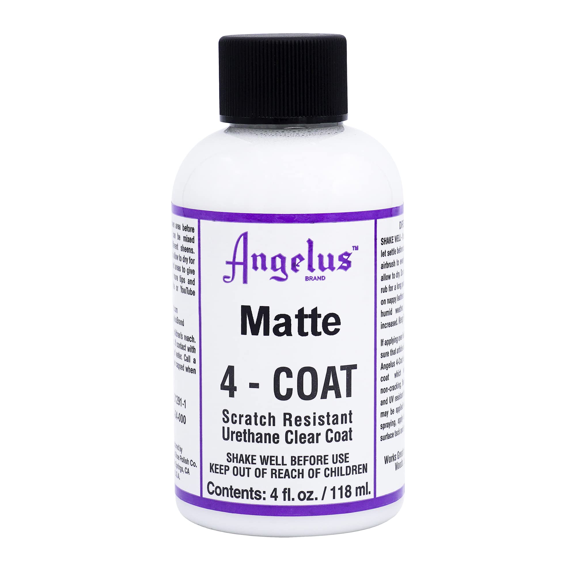 Angelus Matte 4-Coat Scratch-Resistant Leather Sealer - Durable, Flexible, Clear Coat Protection For Leather Shoes, Bags, Jacket