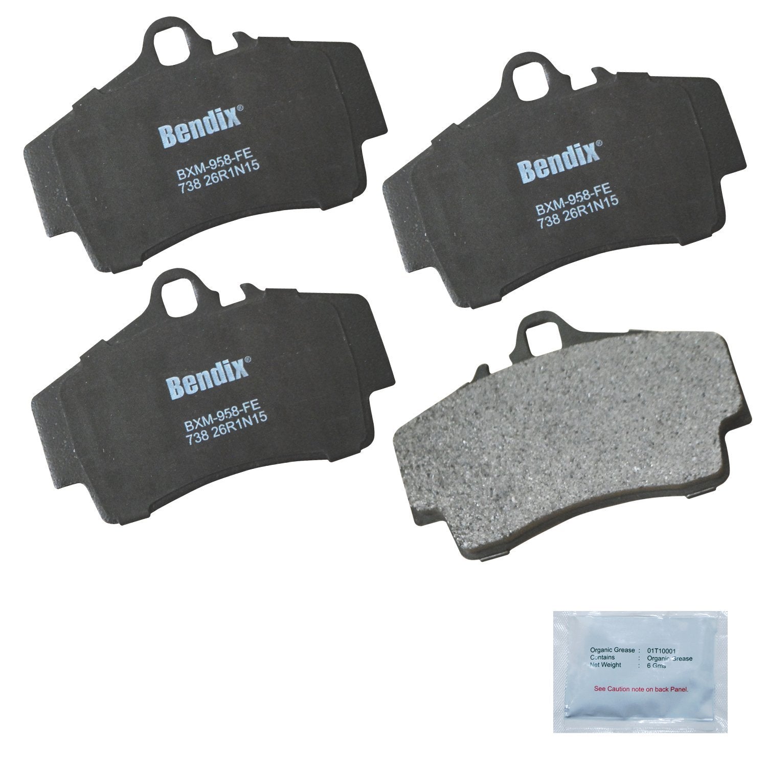Bendix Priority1 Cfm738 Semi-Metallic Rear Brake Pads For Porsche 911 2004-1999, 911 2008-2006, Boxster 2008-1997, Boxster 2012,