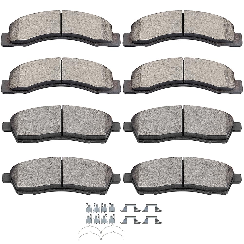 Scitoo Ceramic Brake Pads Kits, 8Pcs Brakes Pads Set Fit For 2000-2005 For Ford Excursion,1999-2004 For Ford For F-250 Super Dut