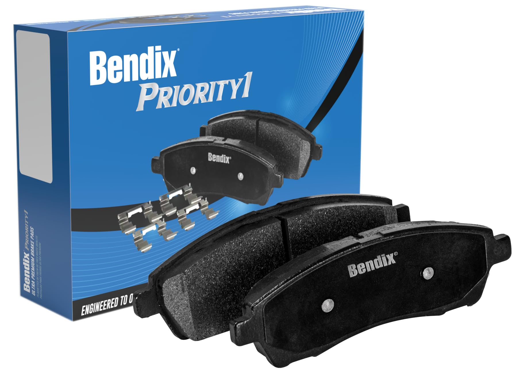 Bendix Priority1 Cfm641 Semi-Metallic Rear Brake Pads For Select Models Chrysler 300M, Cirrus, Intrepid, Neon, Pt Cruiser, Sebri