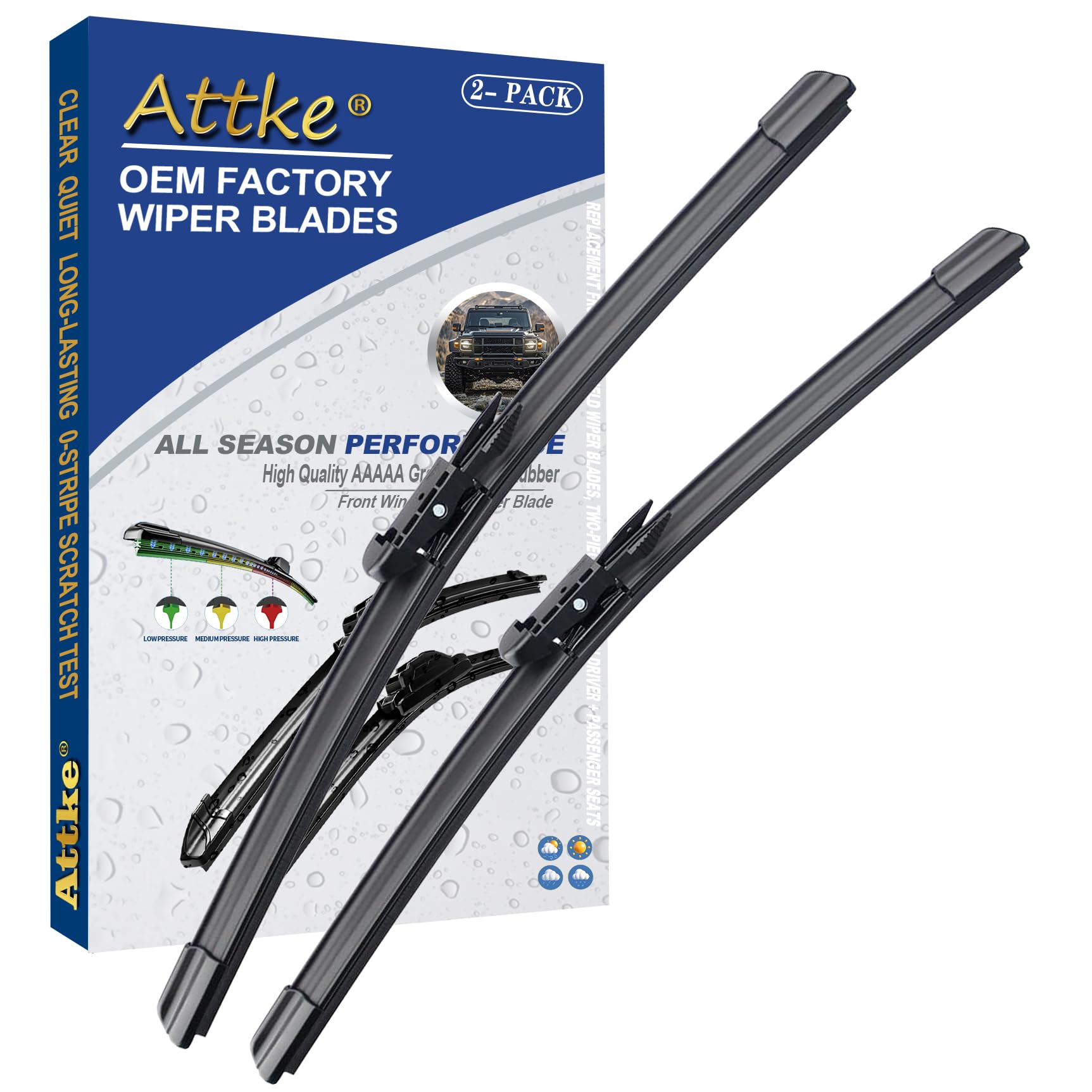 2 Wipers 22'' + 22'' Front Windscreen Wipers For Cadillac Escalade Tahoe 2007-2013/Chevrolet Silverado 2008-2013/Gmc Yukon 2007-