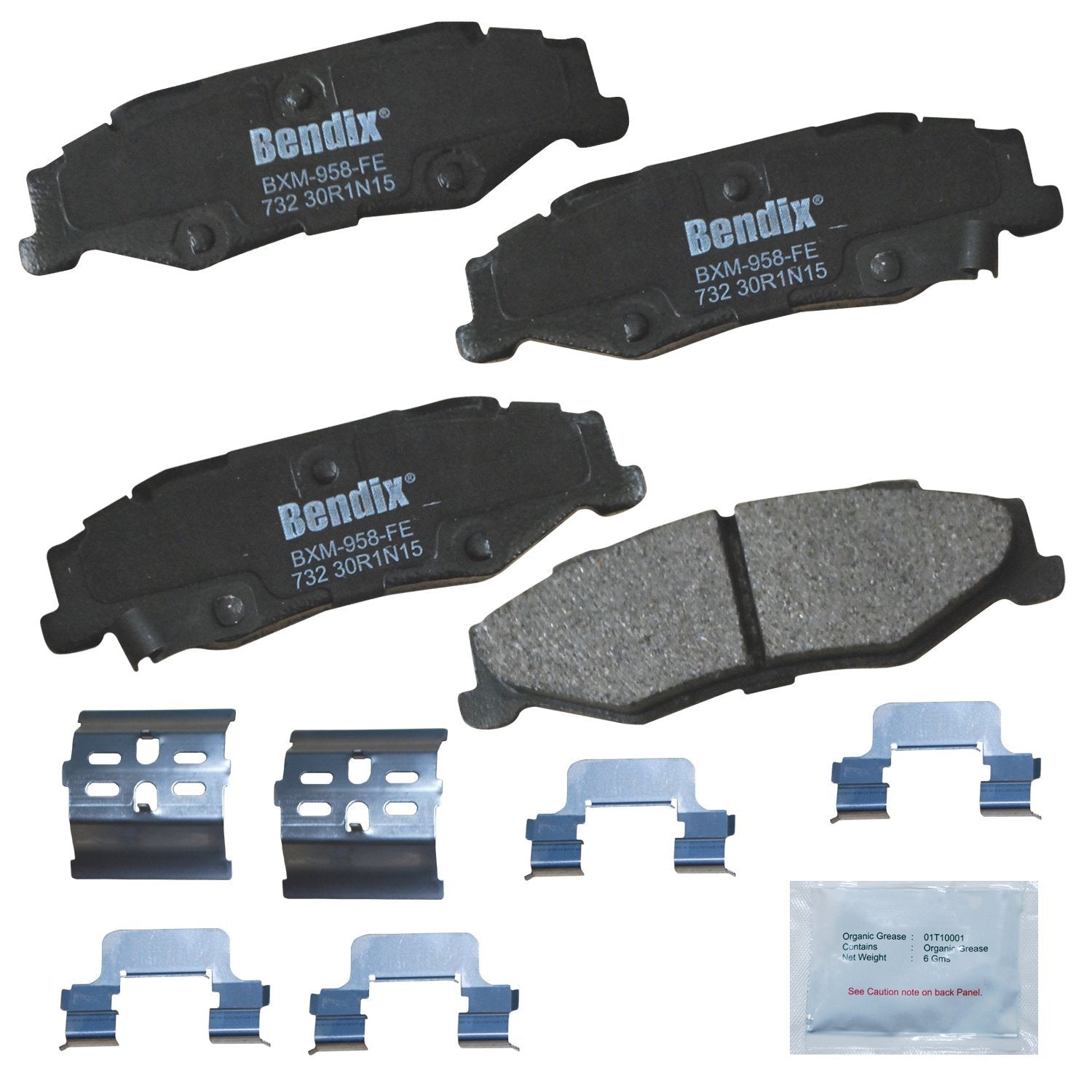 Bendix Priority1 Cfm732 Semi-Metallic Rear Brake Pads For Cadillac Xlr 2009-2004, Chevrolet Corvette 2013-1997